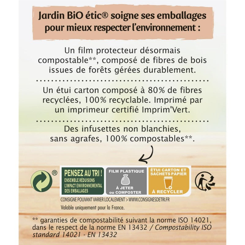 JARDIN BIO Infusion Brûleur De Graisse Bio 20 Sachets + Étui 30G - Marché Du Coin