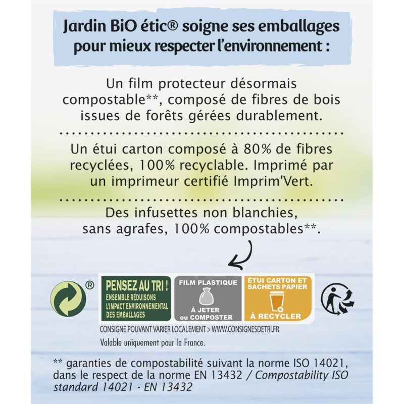 JARDIN BIO Jardin Bio Étic Infusion Détente Sommeil Bio 20 Sachets + Étui 30G - Marché Du Coin