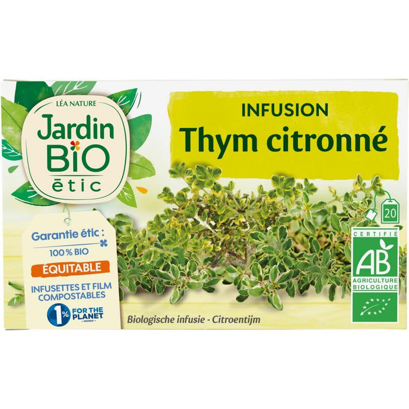 JARDIN BIO Jardin Bio Étic Infusion Thym Citronné Bio Étui + 20 Sachets 30G - Marché Du Coin