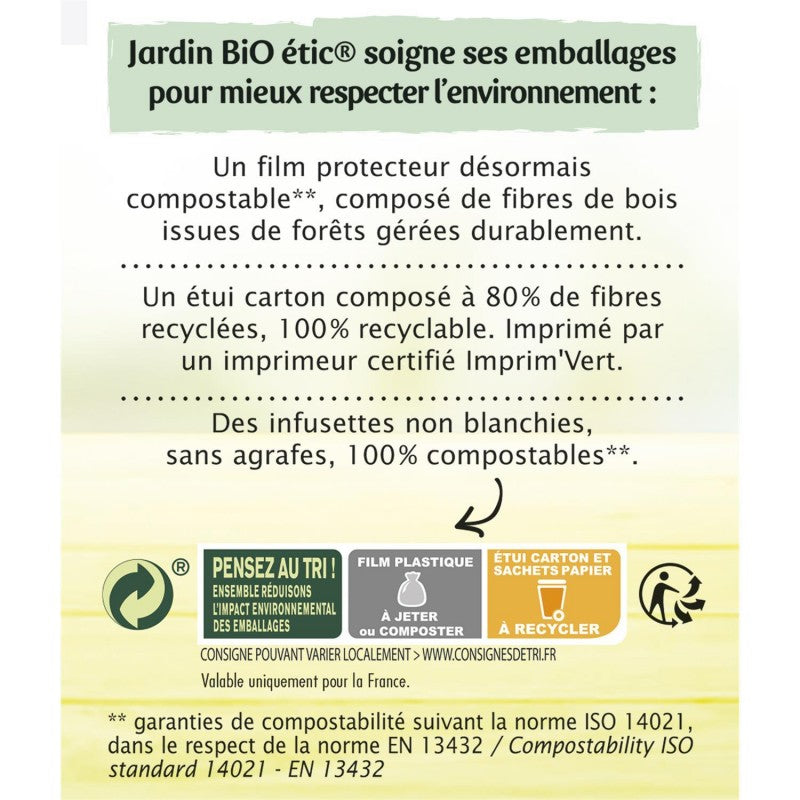 JARDIN BIO Jardin Bio Étic Infusion Thym Citronné Bio Étui + 20 Sachets 30G - Marché Du Coin