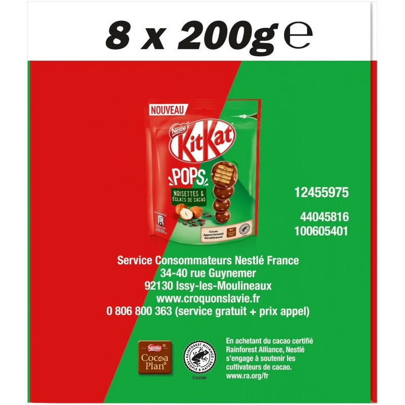 KIT KAT Pops Noisettes , Eclats De Cacao 200G - Marché Du Coin