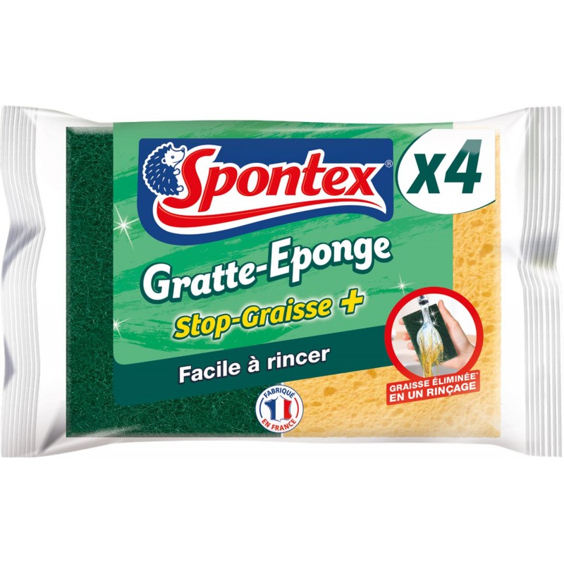 SPONTEX 4 Gratte-Éponge Stop-Graisse - Marché Du Coin