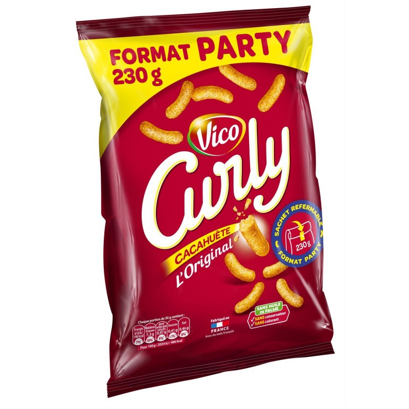 VICO Curly Cacahuete Format Party 230G - Marché Du Coin