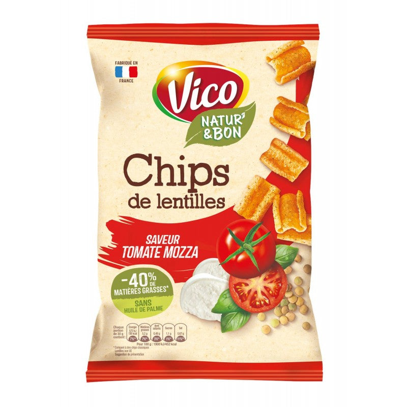 VICO Chips De Lentilles Tomate Mozzarella 85G - Marché Du Coin