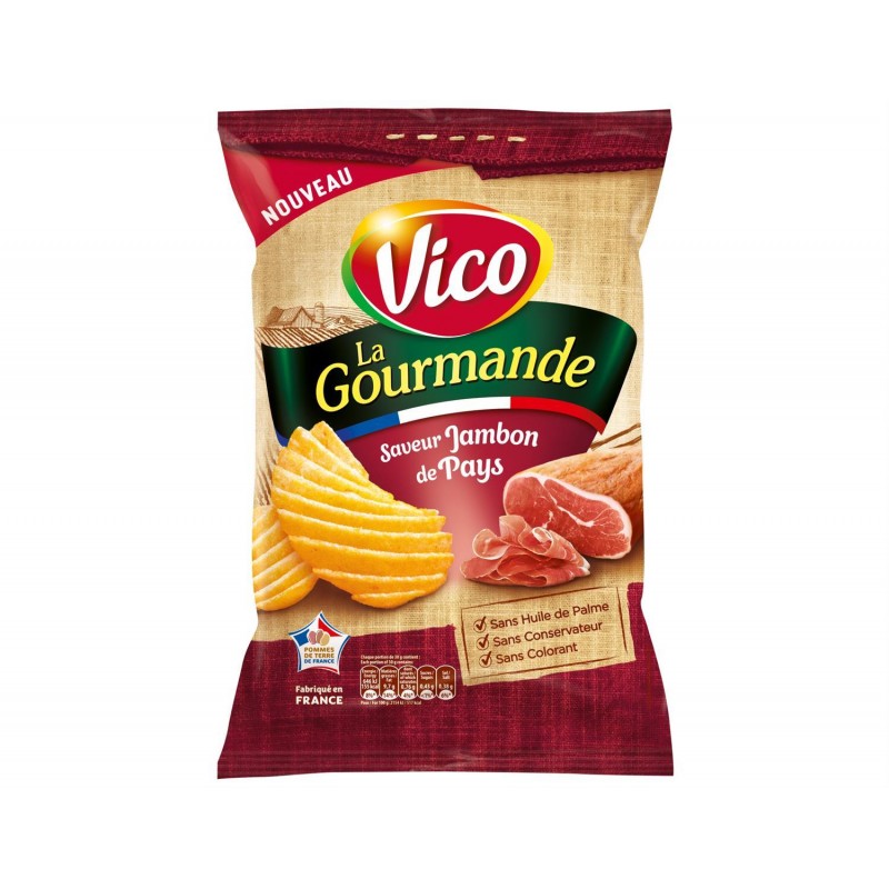 VICO Chips La Gourmande Jambon De Pays 120G - Marché Du Coin