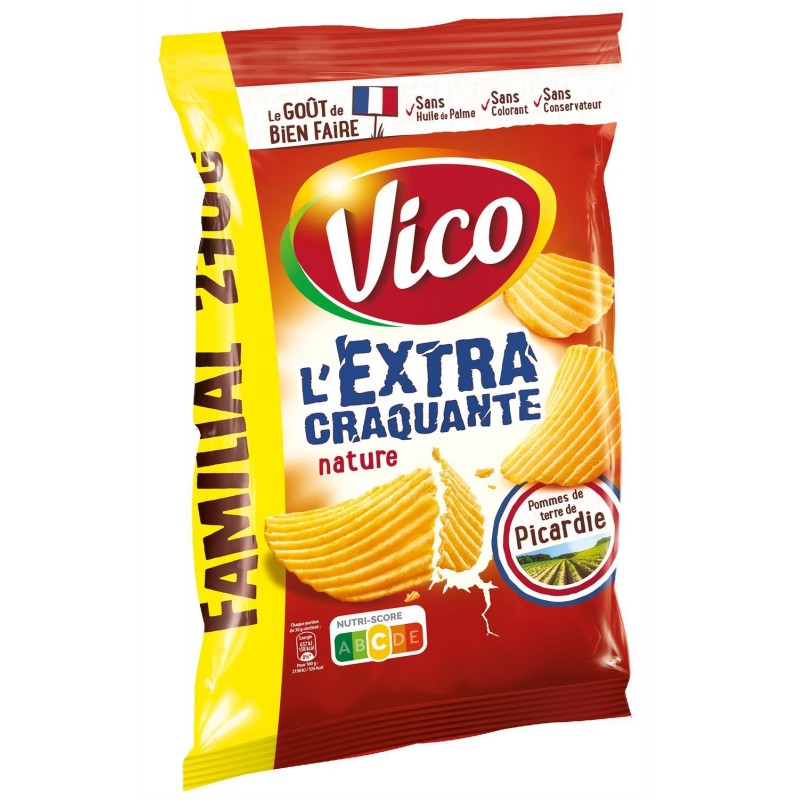 VICO Chips Extra Craquantes Nature Format Familial 270G - Marché Du Coin