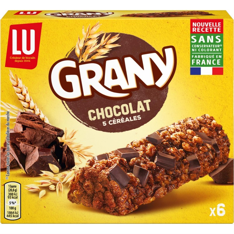 GRANY Grany Barres Céréales Et Morceaux De Chocolat 125G - Marché Du Coin