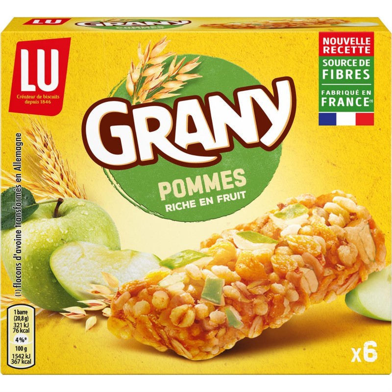 GRANY Barres Céréales Et Pommes Vertes 125 G - Marché Du Coin