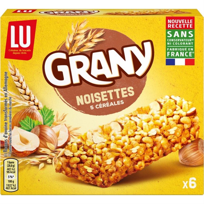GRANY Grany Barres De Cérélales Aux Noisettes 125G - Marché Du Coin