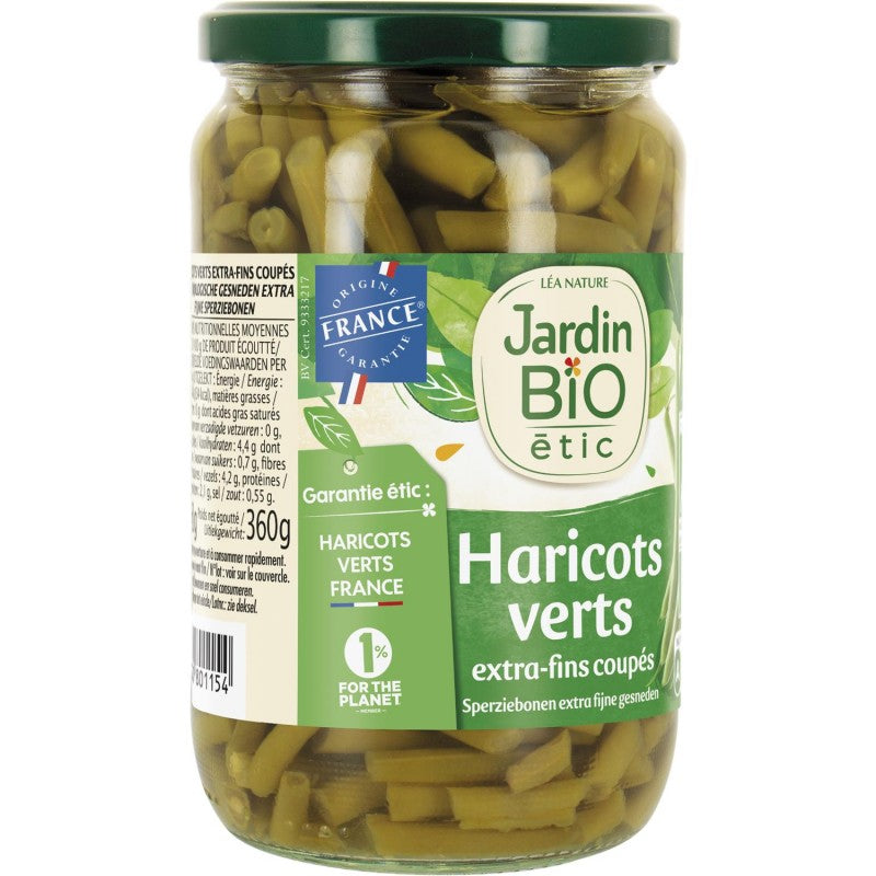JARDIN BIO Jardin Bio Haricots Verts Tres Fins Bio 660G - Marché Du Coin