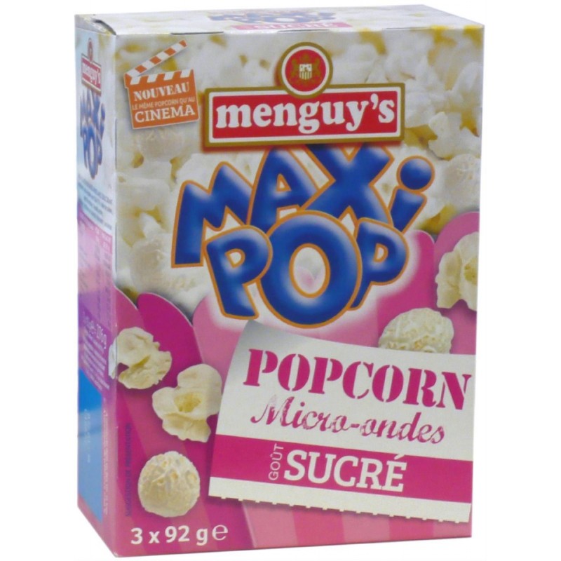 MENGUY'S Pop Corn Micro-Ondes Sucré 3X92G - Marché Du Coin