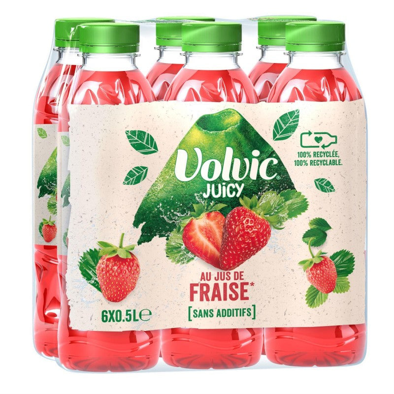 VOLVIC Eau Fruité Juicy Fraise 6X50Cl - Marché Du Coin