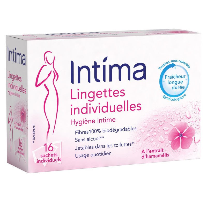 INTIMA Lingettes Hygiène Intime En Sachet Individuel -16 Sachets Individuels - Marché Du Coin