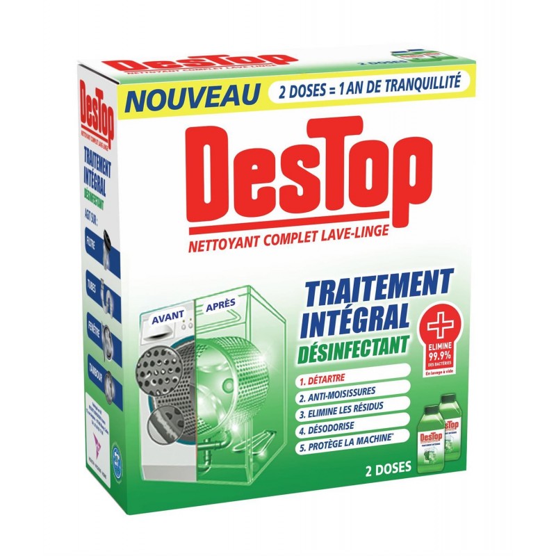 DESTOP Nettoyant Complet Lave Linge Désinfectant 2 Doses - Marché Du Coin