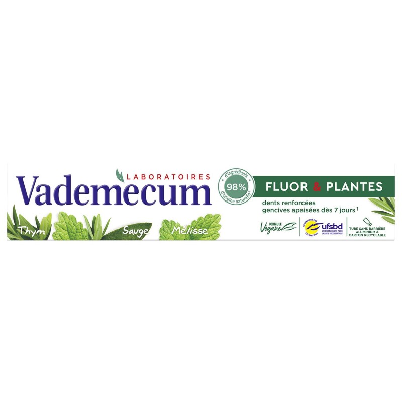 VADEMECUM Dentifrice Fluor Et Plantes 75Ml - Marché Du Coin