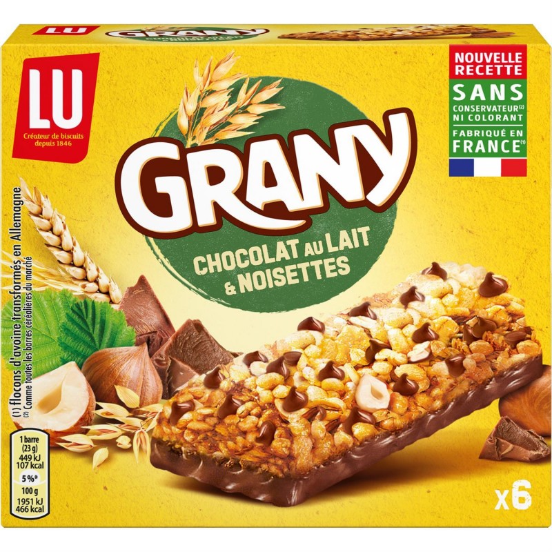 GRANY Grany Barres Chocolat Au Lait Et Noisettes 138G - Marché Du Coin