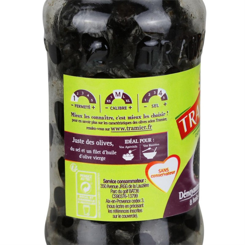 TRAMIER Olives Noires Grecque Dénoyautées 220G - Marché Du Coin