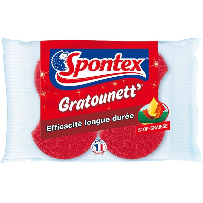 SPONTEX Éponge Gratounett' Efficacité Longue Durée 2 Éponges - Marché Du Coin