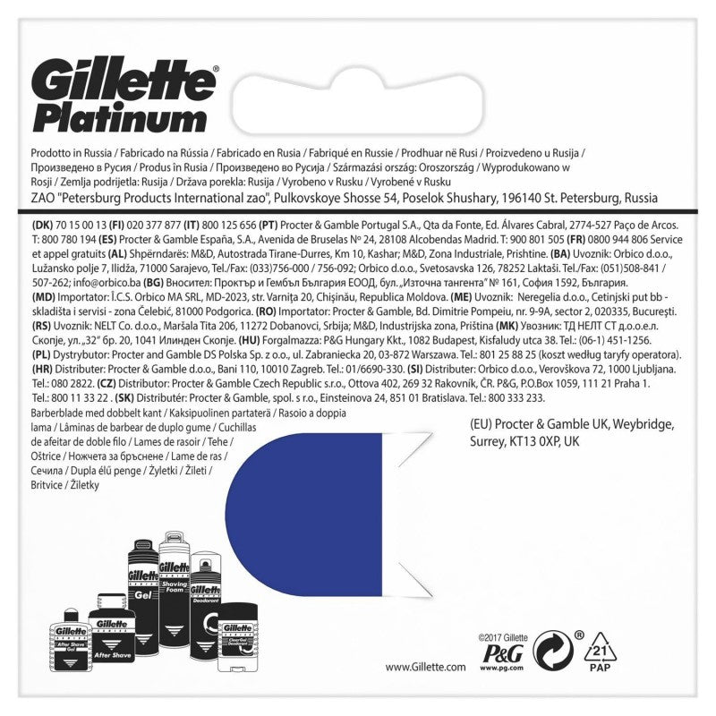 GILLETTE Double Edge Platinum Lame De Rasoir De Sûreté Par 5 - Marché Du Coin