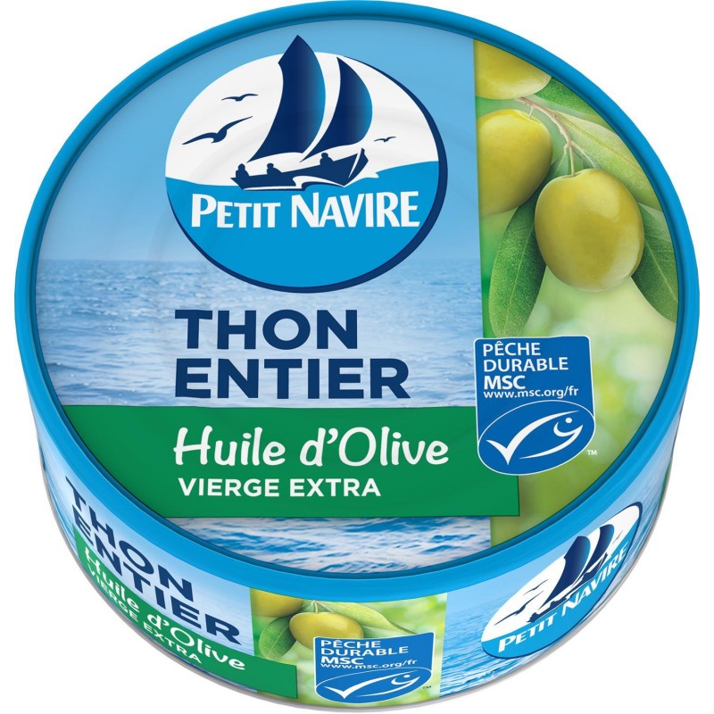PETIT NAVIRE Thon Entier Huile Olive Msc 160G - Marché Du Coin