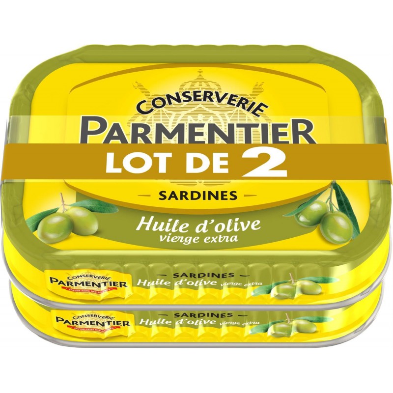 PARMENTIER Sardines Huile Olive 135 G X 2 - Marché Du Coin