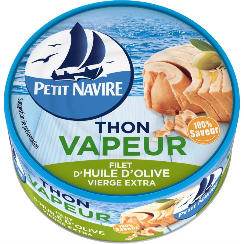 PETIT NAVIRE Thon Vapeur Huile Olive 130G - Marché Du Coin