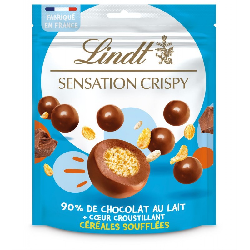 LINDT Sensation Crispy Chocolat Au Lait Coeur Croustillant 140G - Marché Du Coin