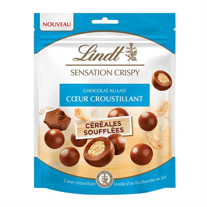 LINDT Sensation Crispy Chocolat Au Lait Coeur Croustillant 140G - Marché Du Coin