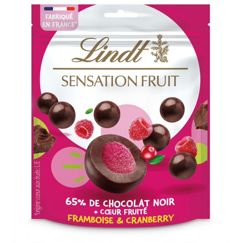 LINDT Sensation Fruits Framboise Cranberry160G - Marché Du Coin
