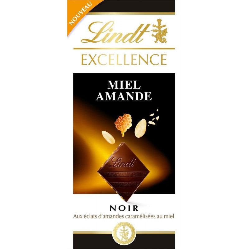 LINDT Excellence Noir Miel Amandes 110G - Marché Du Coin