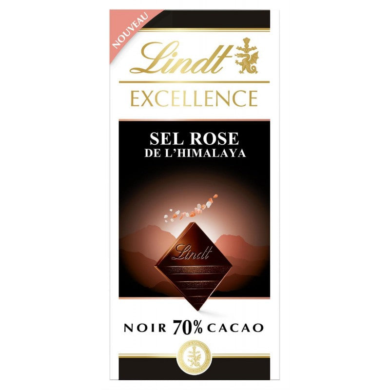 LINDT Excellence Noir Sel Rose De L'Himalaya 70% 100G - Marché Du Coin