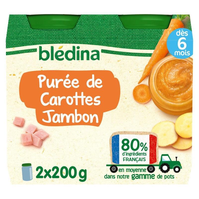 BLÉDINA Pots Purée De Carottes Jambon 2X200G - Marché Du Coin