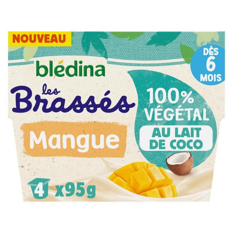 BLÉDINA Brassé Mangue 100% Végétal Au Lait De Coco 4X95G - Marché Du Coin