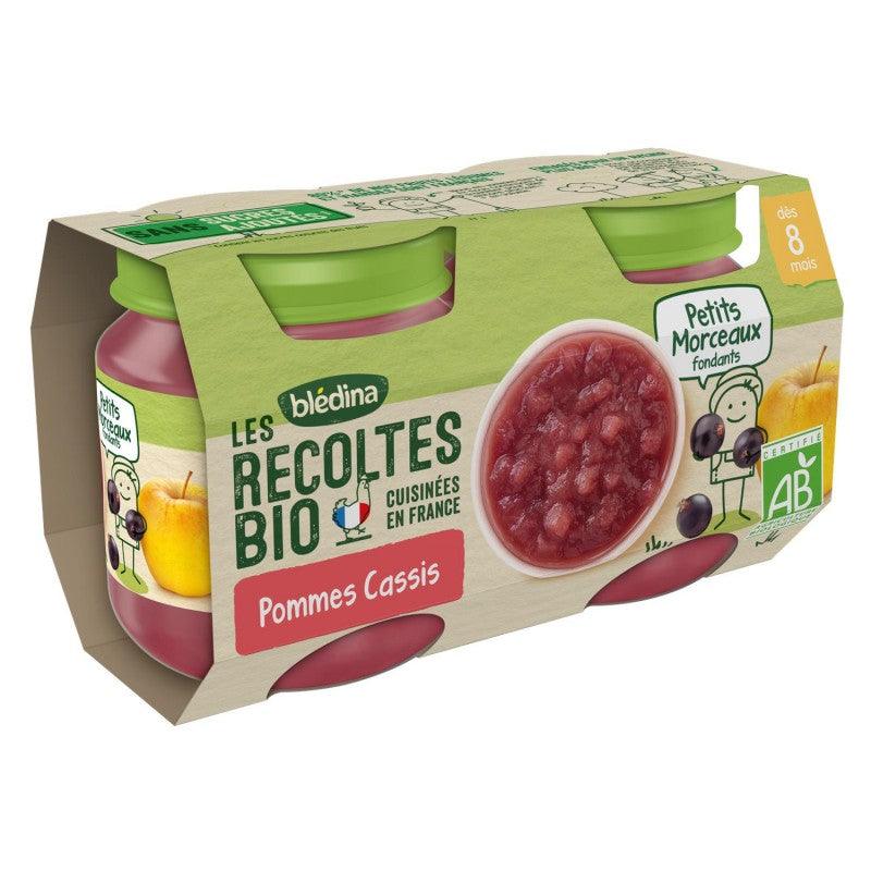 BLÉDINA Les Récoltes Bio Compote Avec Morceaux Pommes Cassis Dès 8 Mois 2X130G - Marché Du Coin