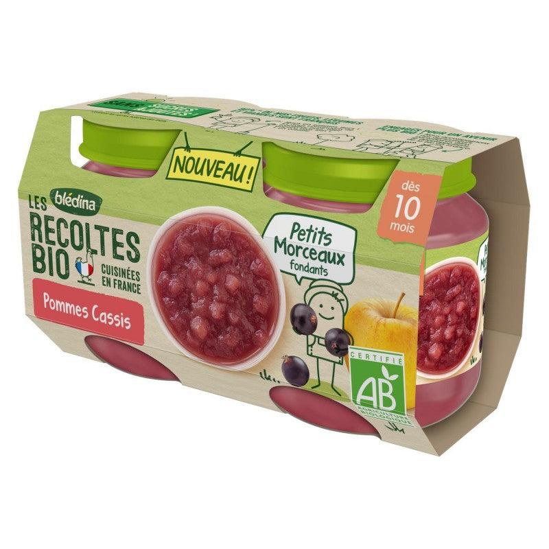 BLÉDINA Les Récoltes Bio Compote Avec Morceaux Pommes Cassis Dès 8 Mois 2X130G - Marché Du Coin