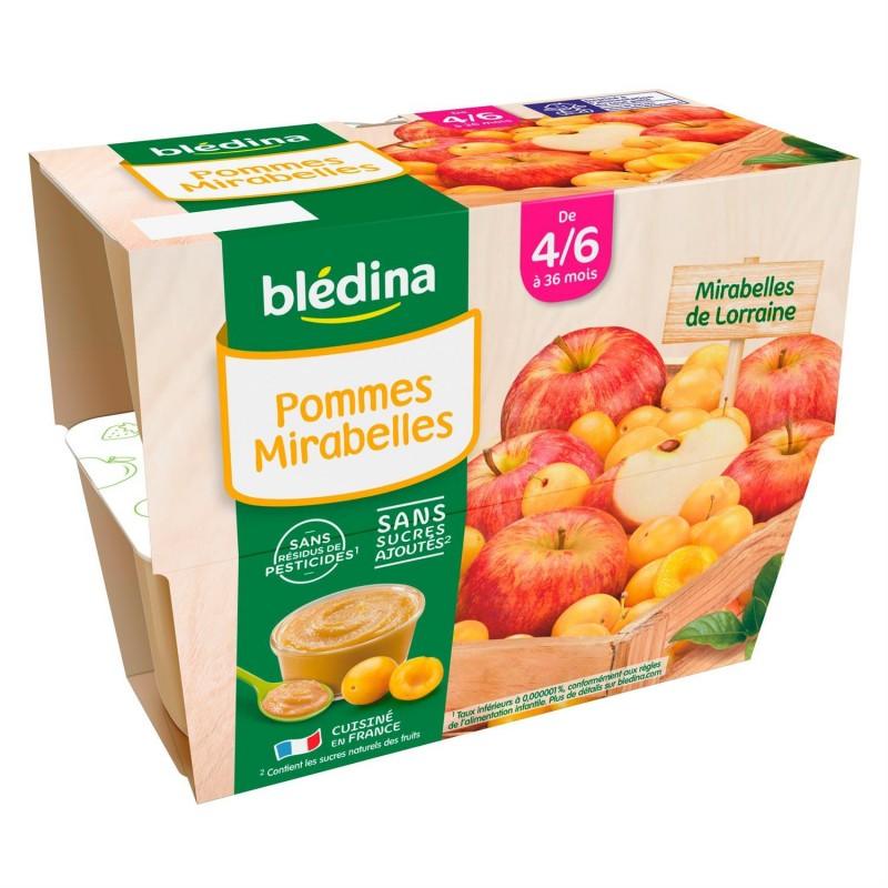 BLÉDINA Blédina Coupelles Pommes Mirabelles Dès 4/6 Mois 4X100G - Marché Du Coin