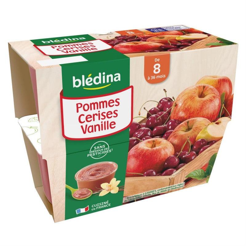 BLÉDINA Coupelles Fruits Pommes Cerises Vanille Dès 8 Mois 4X100G - Marché Du Coin