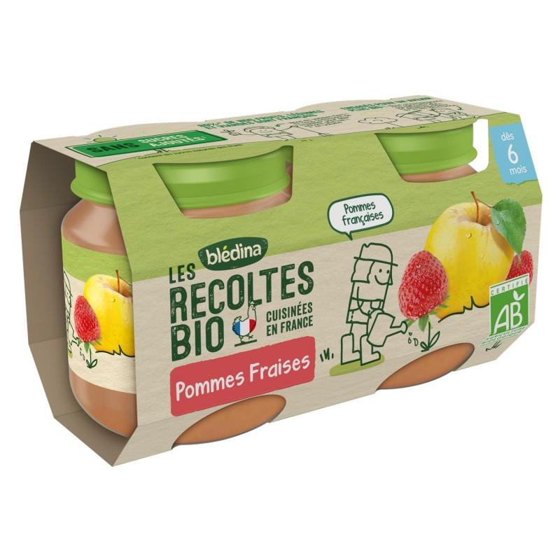 BLÉDINA Blédina Les Récoltes Bio Pommes Fraises Dès 6 Mois 2X130G - Marché Du Coin