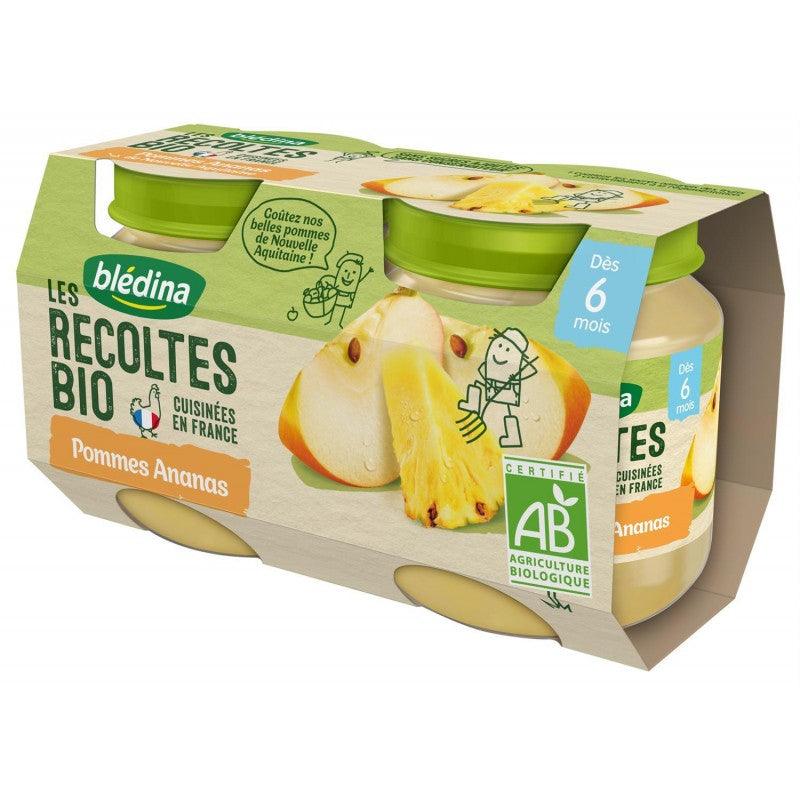 BLÉDINA Les Récoltes Bio Pots Pommes Ananas Dès 6 Mois 2X130G - Marché Du Coin