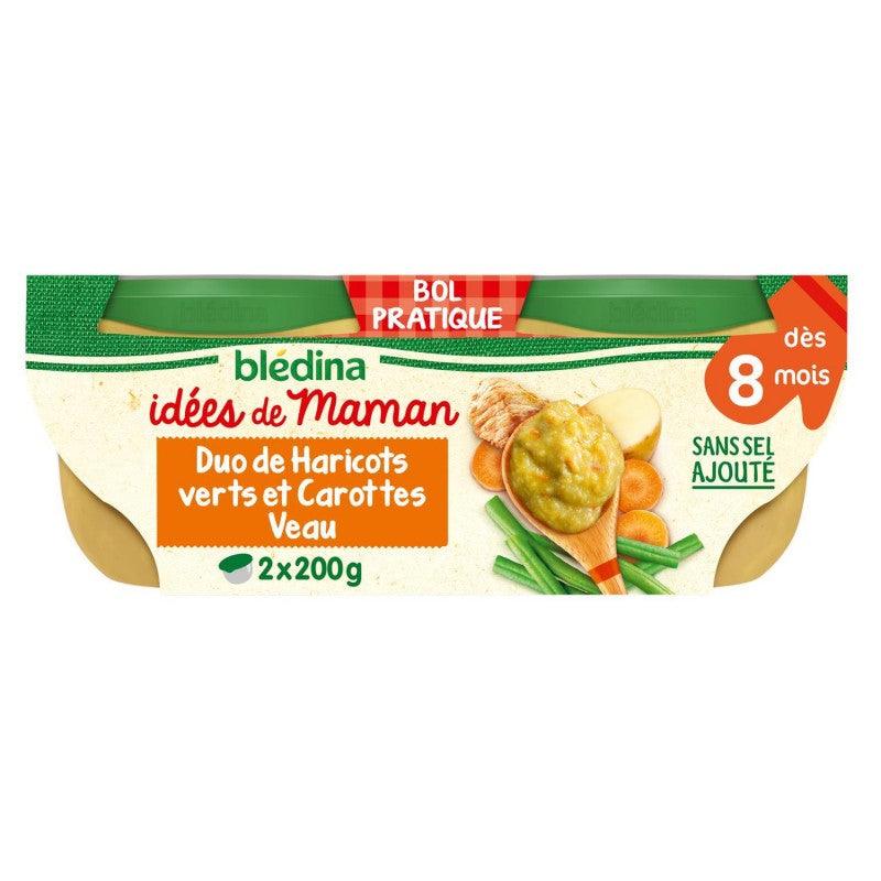 BLÉDINA Blédina Les Idées De Maman 2X200G Haricots Verts Carottes Veau À La Crème Dès 8 Mois - Marché Du Coin