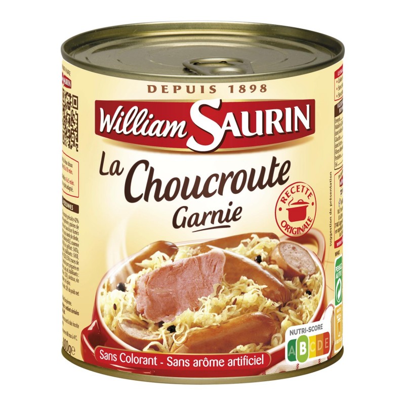 WILLIAM SAURIN Choucroute Garnie - Plat Cuisiné 800G - Marché Du Coin
