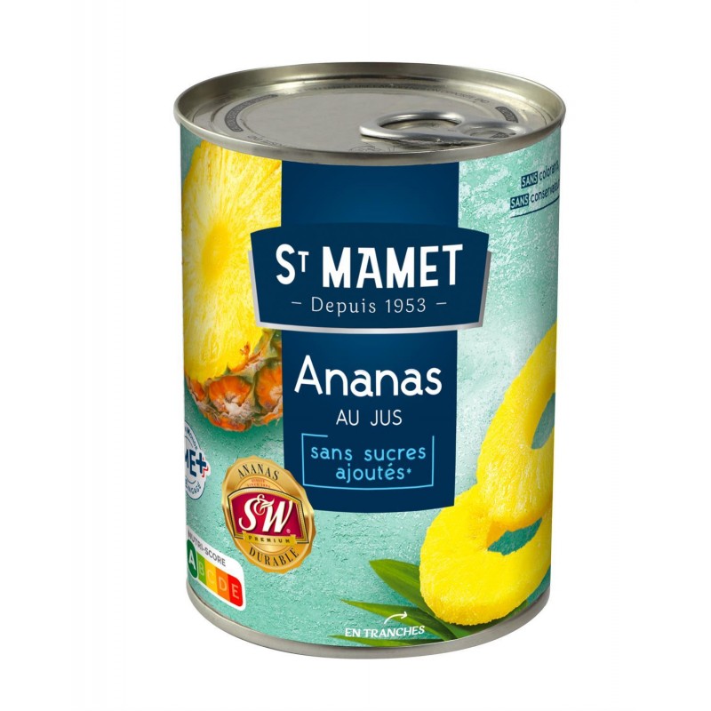 ST MAMET Ananas Origine 10 Tranches Entières 345G Net Égoutté - Marché Du Coin