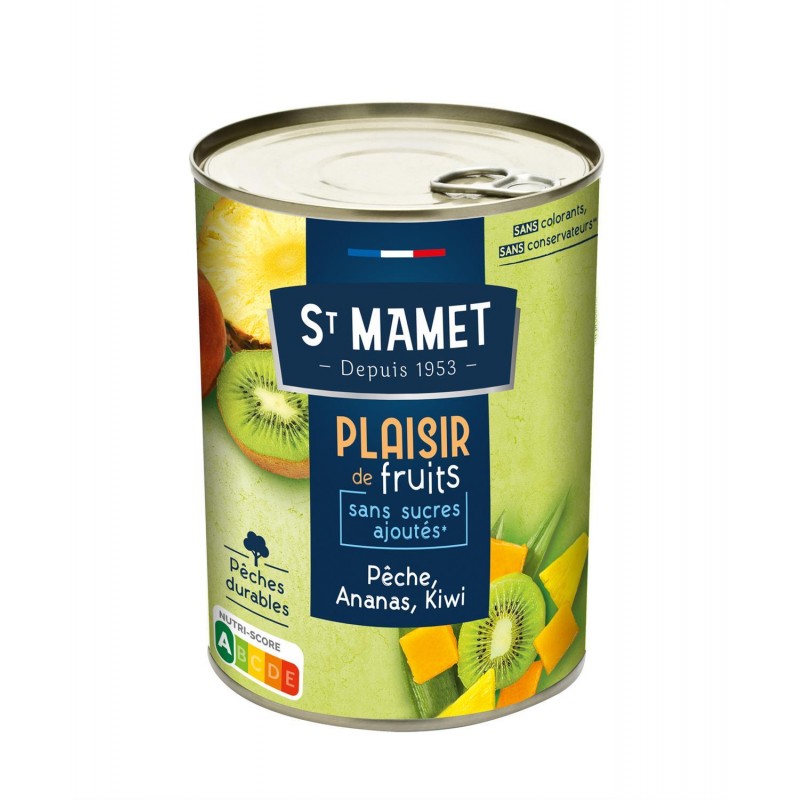 ST MAMET Plaisir De Fruits Ssa Peche Ananas Kiwi 1/2 412G - Marché Du Coin