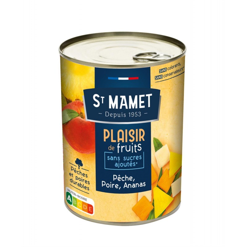 ST MAMET Plaisir De Fruits Ssa Peche Poire Ananas 1/2 412G - Marché Du Coin