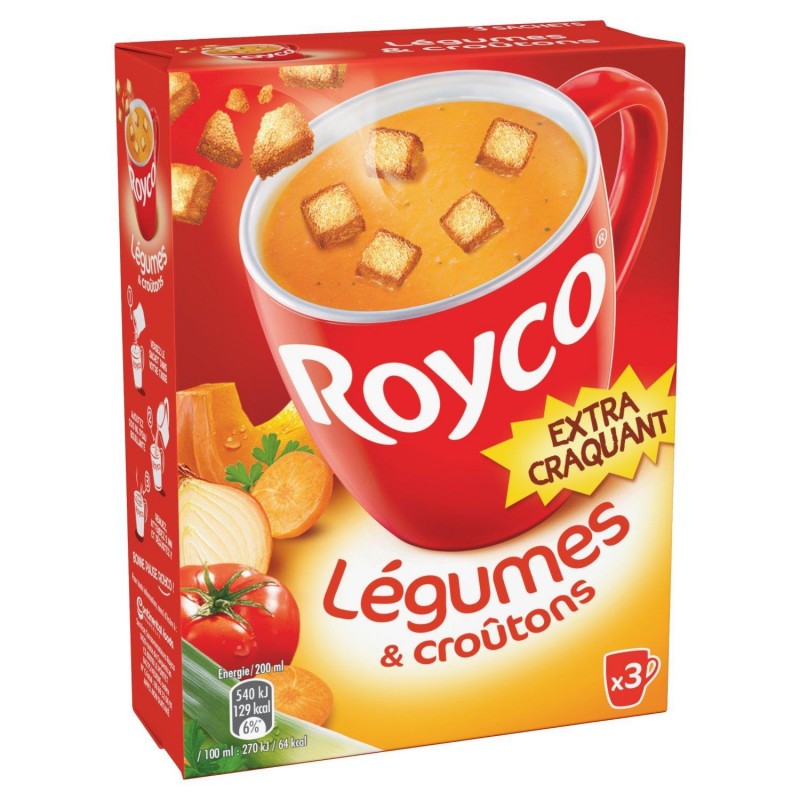 ROYCO Minute Soup Délice De Légumes Et Croûtons Extra-Craquants 60G - Marché Du Coin