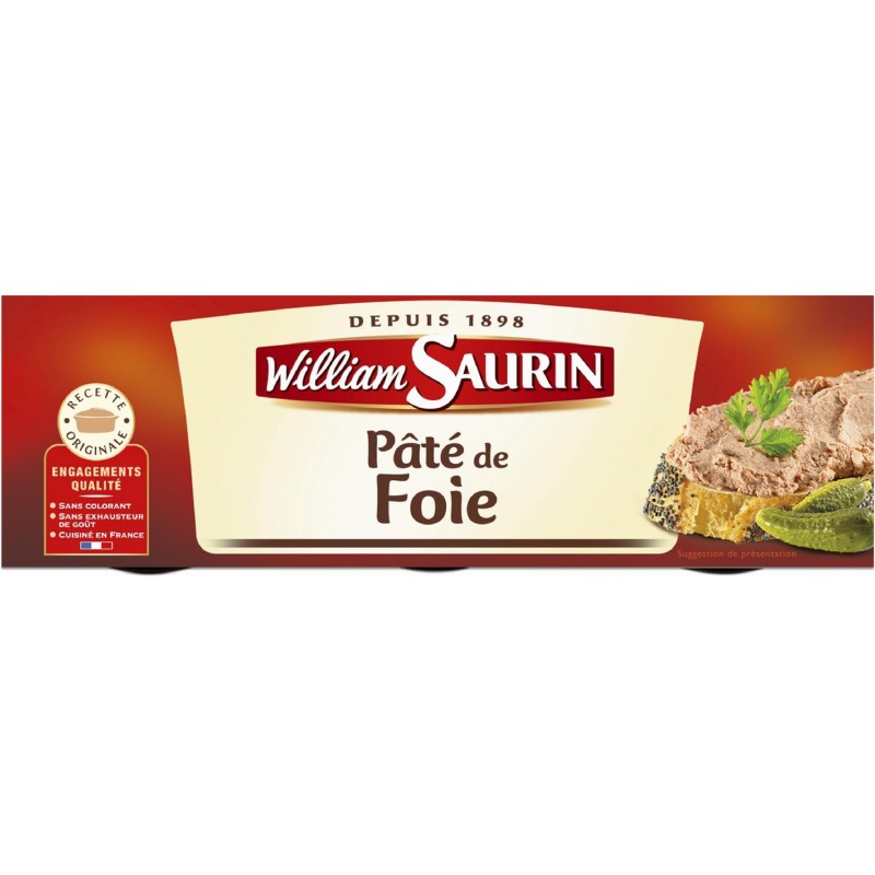 WILLIAM SAURIN Pâté De Foie Cuisinés Dans Le Sud Ouest 234G - Marché Du Coin
