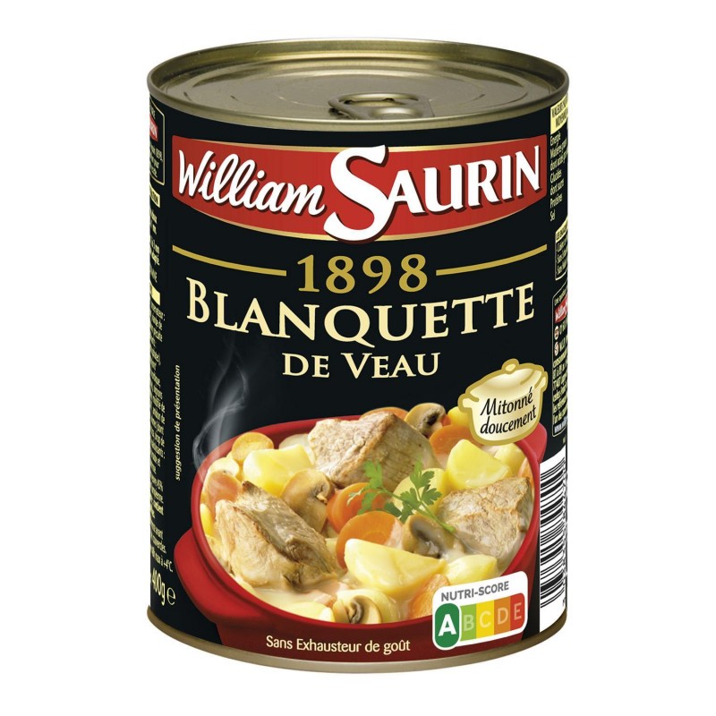 WILLIAM SAURIN 1898 Blanquette De Veau Pommes De Terre Carottes Fondantes - Plat Cuisiné 400G - Marché Du Coin