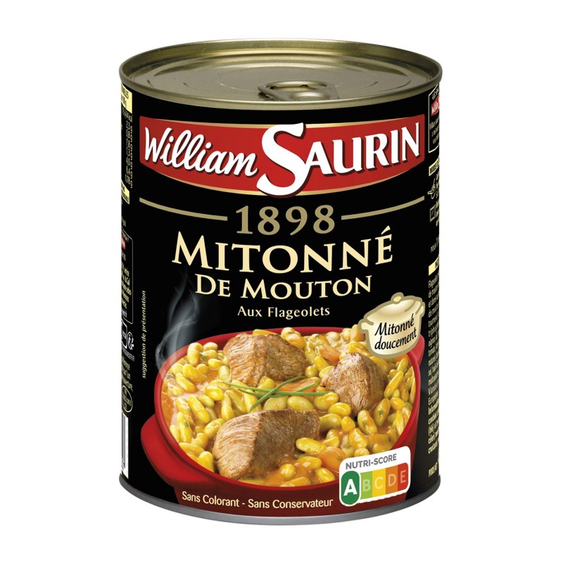 WILLIAM SAURIN 1898 Mitonné De Mouton Aux Flageolets - Plat Cuisiné 420G - Marché Du Coin