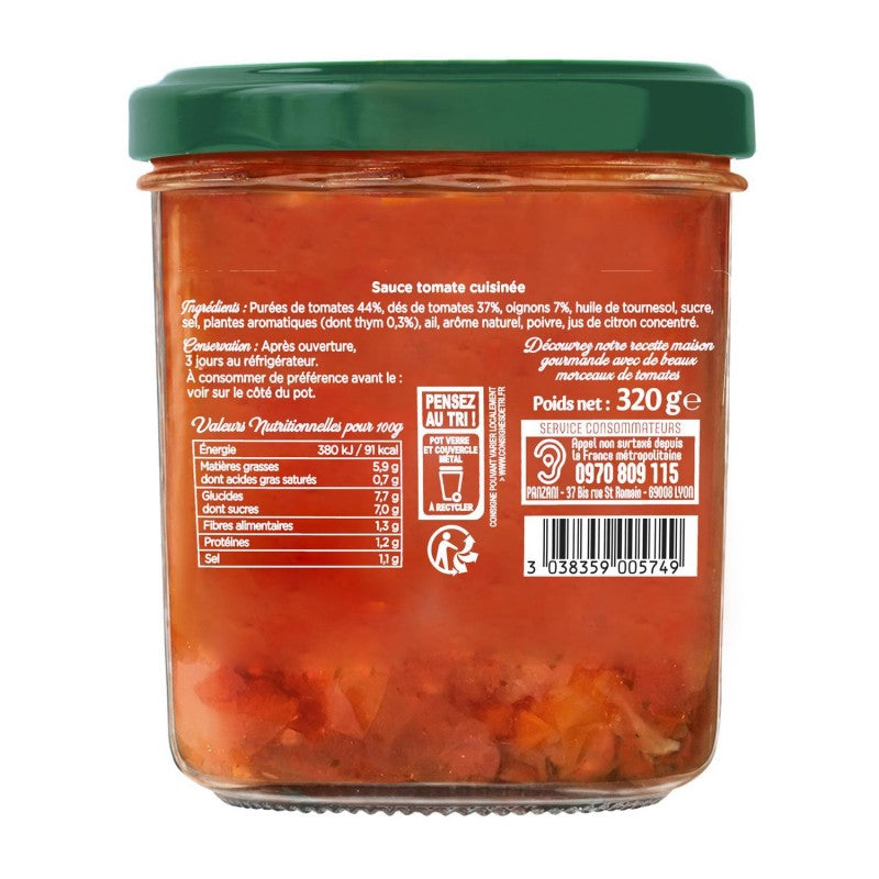 PANZANI Sauce Qualité Fraichement Cuisinée Tomates Cuisinées 320G - Marché Du Coin