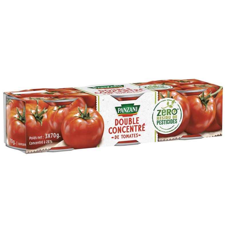 PANZANI Double Concentré De Tomates 3X70G Zero Résidu De Pesticides - Marché Du Coin
